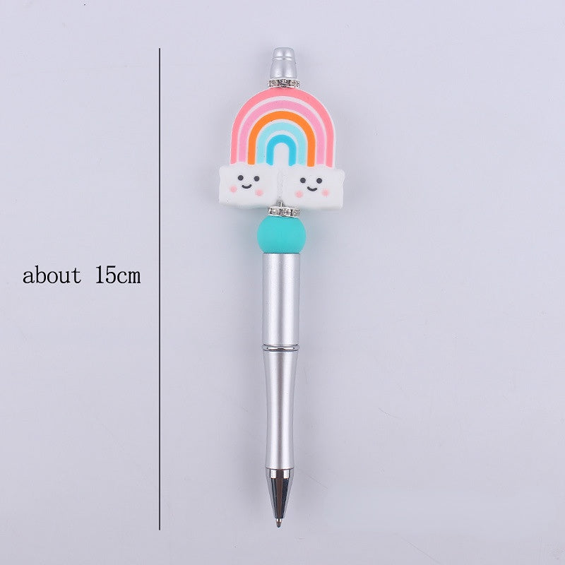 Bolígrafos rebordeables hechos a mano al por mayor del silicón de la nube del arco iris de la historieta